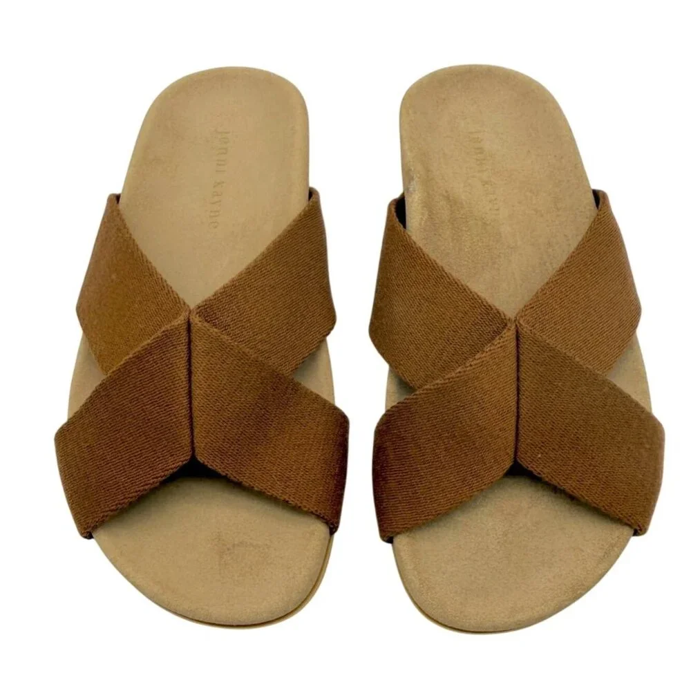 Jenni Kayne Cotton Crossover Sandal in Walnut - Size 6 - Picture 3 of 6